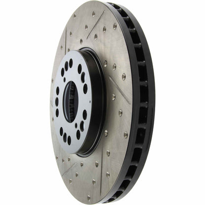 StopTech Sport Drilled/Slotted Brake Rotor; Front Right