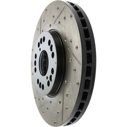 StopTech Sport Drilled/Slotted Brake Rotor; Front Right