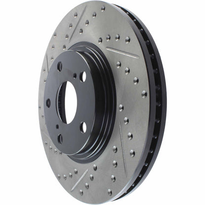 StopTech Sport Drilled/Slotted Brake Rotor; Front Right