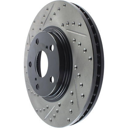 StopTech Sport Drilled/Slotted Brake Rotor; Front Right