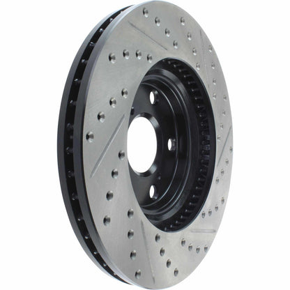 StopTech Sport Drilled/Slotted Brake Rotor; Front Right