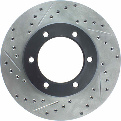StopTech Sport Drilled/Slotted Brake Rotor; Front Right