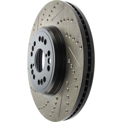 StopTech Sport Drilled/Slotted Brake Rotor; Front Right