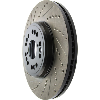 StopTech Sport Drilled/Slotted Brake Rotor; Front Right