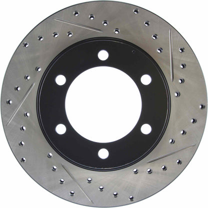 StopTech Sport Drilled/Slotted Brake Rotor; Front Left