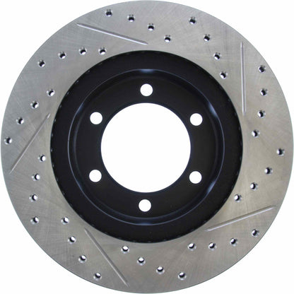StopTech Sport Drilled/Slotted Brake Rotor; Front Right