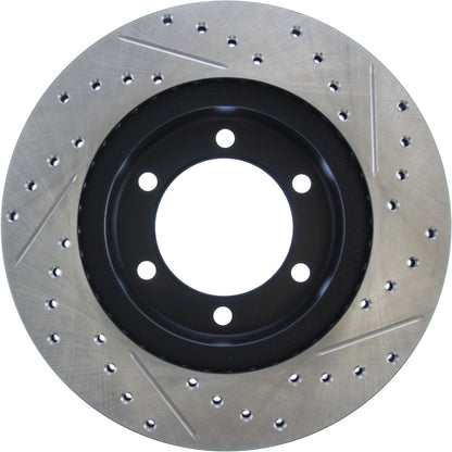 StopTech Sport Drilled/Slotted Brake Rotor; Front Right
