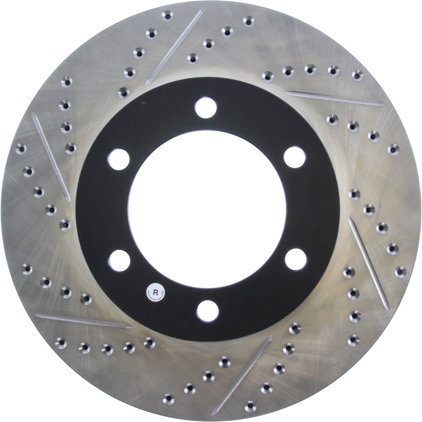 StopTech 00-06 Toyota Tundra / 01-07 Toyota Sequoia Front Right Slotted & Drilled Cryo Rotor 127.44118CR