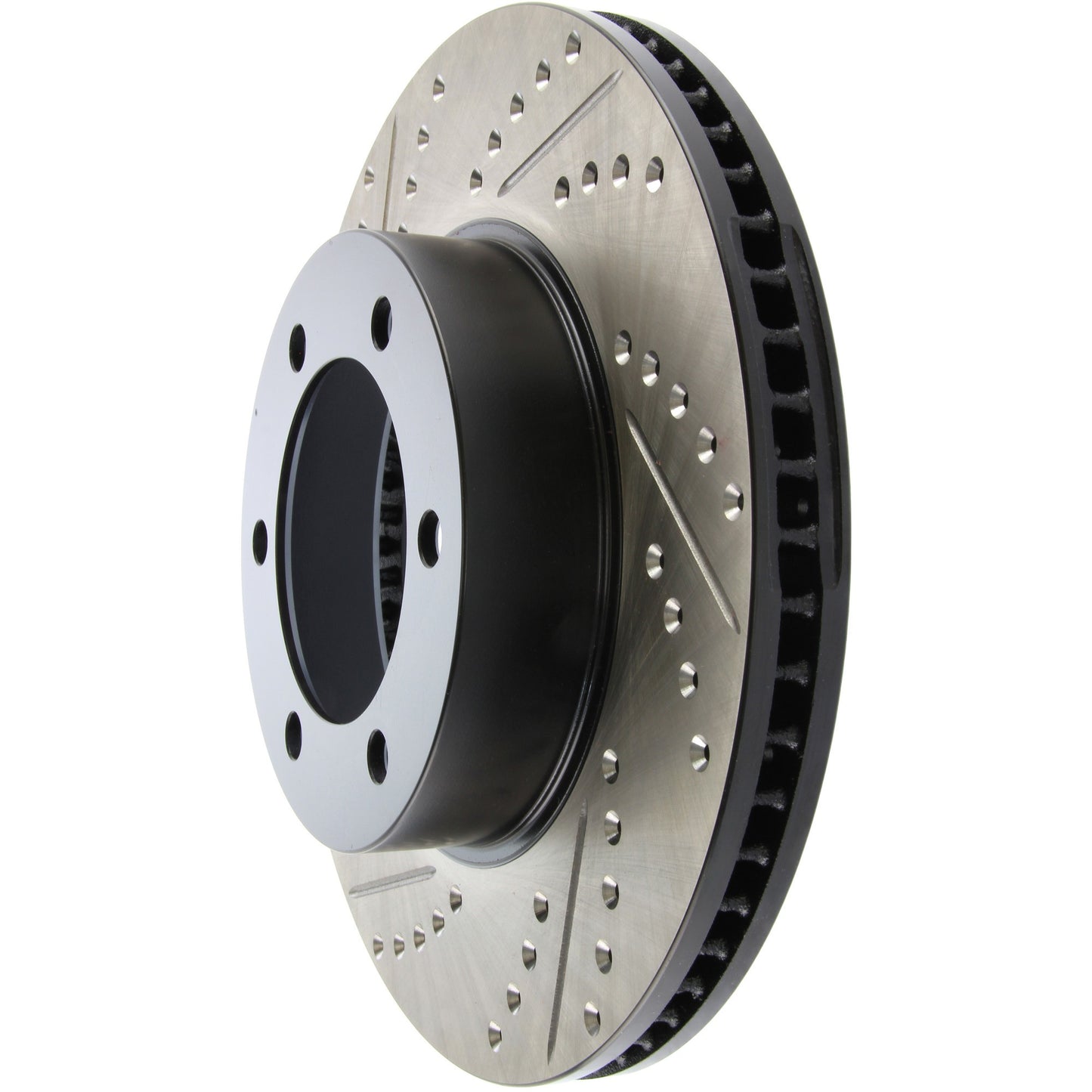 StopTech 00-06 Toyota Tundra / 01-07 Toyota Sequoia Front Right Slotted & Drilled Cryo Rotor 127.44118CR