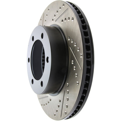 StopTech 00-06 Toyota Tundra / 01-07 Toyota Sequoia Front Right Slotted & Drilled Cryo Rotor 127.44118CR