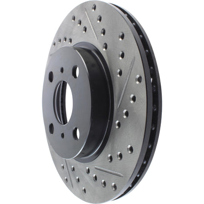 StopTech Sport Drilled/Slotted Brake Rotor; Front Right