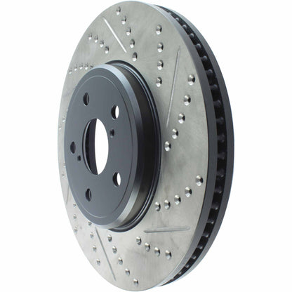 StopTech Sport Drilled/Slotted Brake Rotor; Front Left