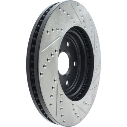 StopTech Sport Drilled/Slotted Brake Rotor; Front Right