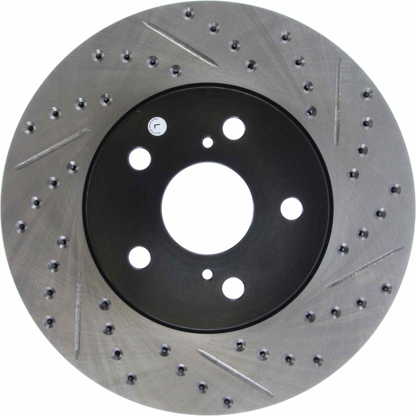StopTech 02 Lexus ES 250/300/330/350 / 05-07 Toyota Avalon Slotted & Drilled Cryo Left Front Rotor 127.44125CL