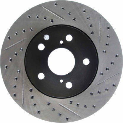 StopTech 02 Lexus ES 250/300/330/350 / 05-07 Toyota Avalon Slotted & Drilled Cryo Left Front Rotor 127.44125CL