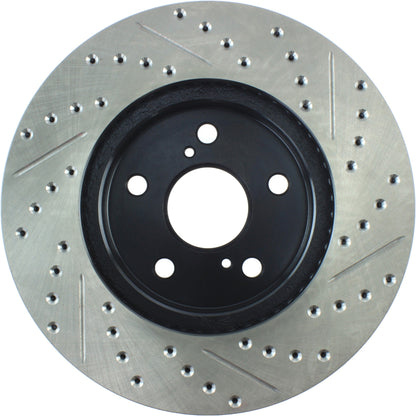 StopTech 02 Lexus ES 250/300/330/350 / 05-07 Toyota Avalon Slotted & Drilled Cryo Right Front Rotor 127.44125CR