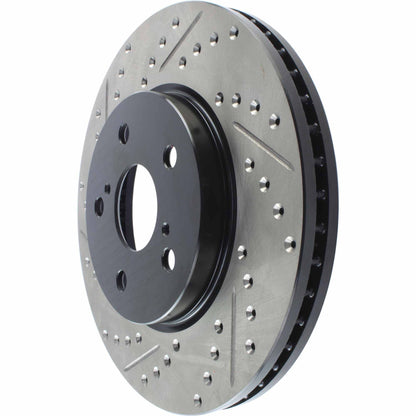 StopTech 02 Lexus ES 250/300/330/350 / 05-07 Toyota Avalon Slotted & Drilled Cryo Right Front Rotor 127.44125CR