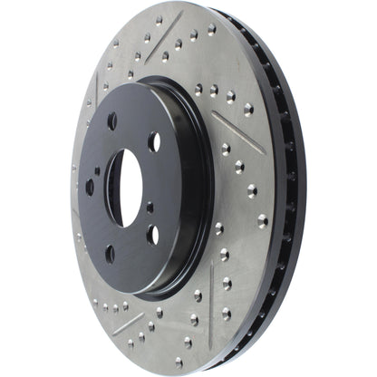 StopTech 02 Lexus ES 250/300/330/350 / 05-07 Toyota Avalon Slotted & Drilled Cryo Right Front Rotor 127.44125CR