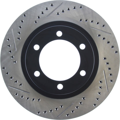 StopTech Sport Drilled/Slotted Brake Rotor; Front Right