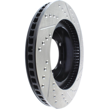 StopTech Sport Drilled/Slotted Brake Rotor; Front Right