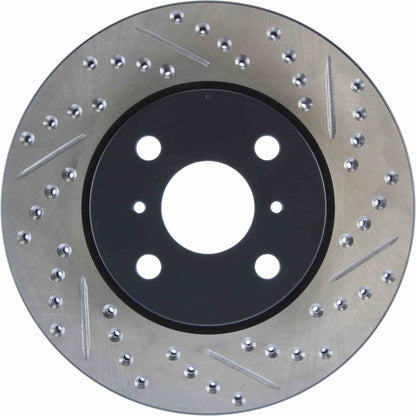 StopTech Sport Drilled/Slotted Brake Rotor; Front Left