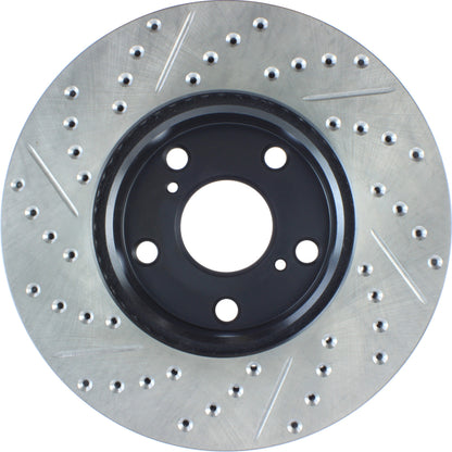StopTech 05-15 Toyota Tacoma Front Left Cryo Slotted & Drilled Sport Brake Rotor 127.44136CL