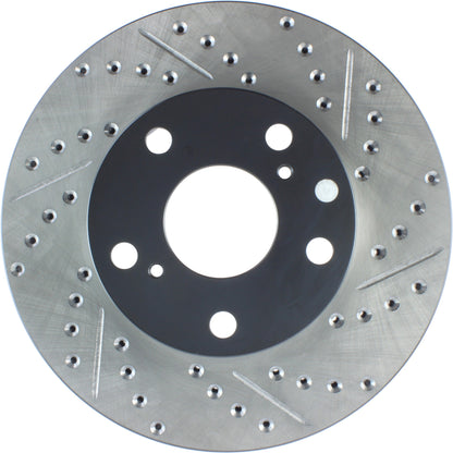StopTech 05-15 Toyota Tacoma Front Left Cryo Slotted & Drilled Sport Brake Rotor 127.44136CL