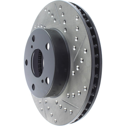 StopTech 05-15 Toyota Tacoma Front Left Cryo Slotted & Drilled Sport Brake Rotor 127.44136CL