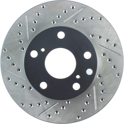 StopTech 05-15 Toyota Tacoma Front Right Cryo Slotted & Drilled Sport Brake Rotor 127.44136CR