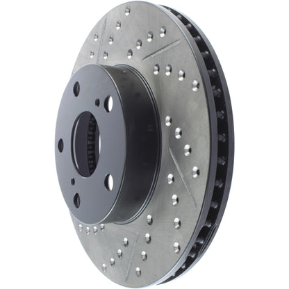 StopTech 05-15 Toyota Tacoma Front Right Cryo Slotted & Drilled Sport Brake Rotor 127.44136CR