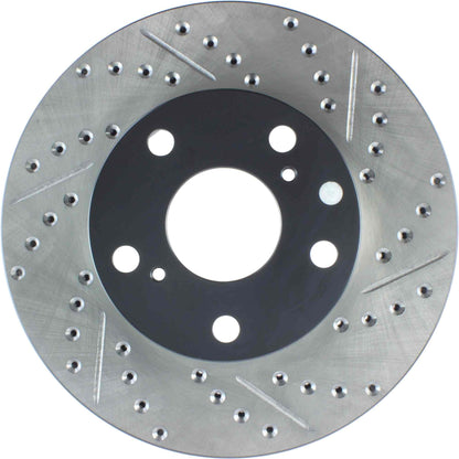 StopTech Sport Drilled/Slotted Brake Rotor; Front Left