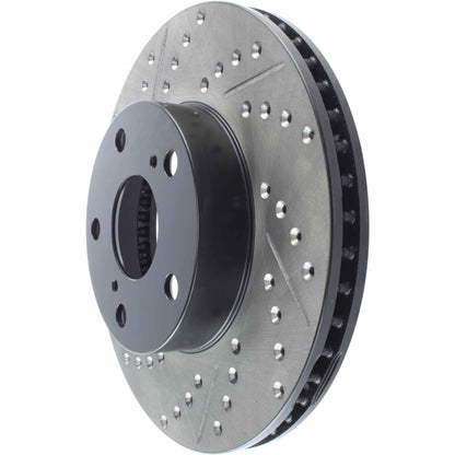 StopTech Sport Drilled/Slotted Brake Rotor; Front Right