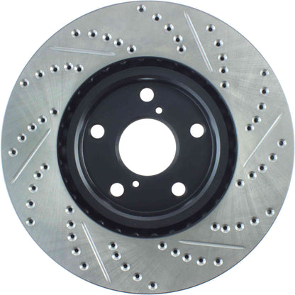 StopTech Sport Drilled/Slotted Brake Rotor; Front Right