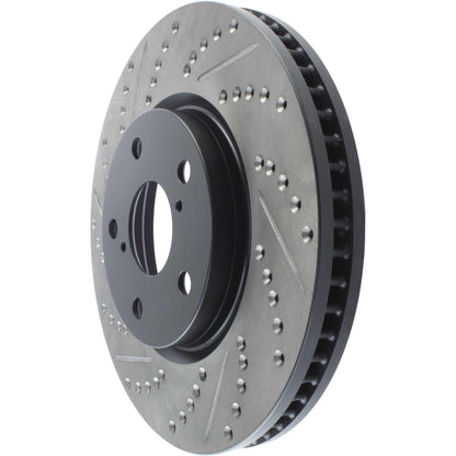 StopTech Sport Drilled/Slotted Brake Rotor; Front Right