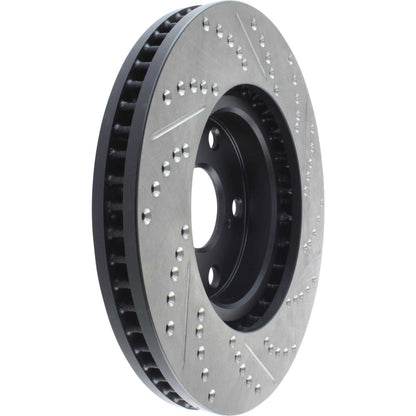StopTech Sport Drilled/Slotted Brake Rotor; Front Right