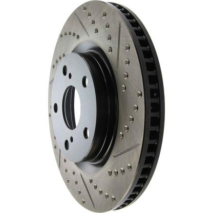 StopTech Sport Drilled/Slotted Brake Rotor; Front Left