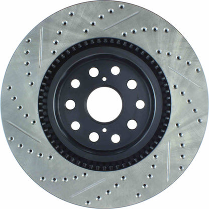 StopTech Sport Drilled/Slotted Brake Rotor; Front Left