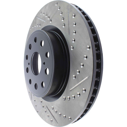 StopTech Sport Drilled/Slotted Brake Rotor; Front Left