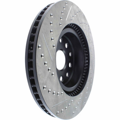 StopTech Sport Drilled/Slotted Brake Rotor; Front Left