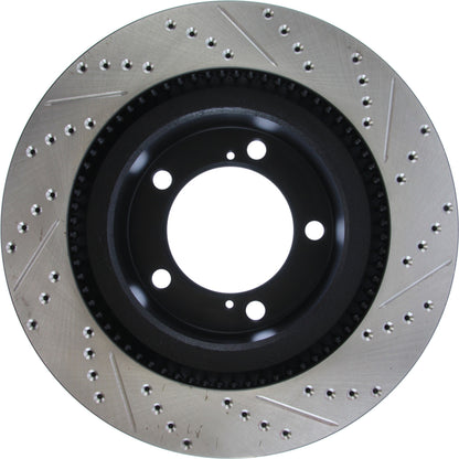StopTech 17-18 Lexus LX SportStop Cryo Slotted & Drilled Front Right Rotor 127.44156CR