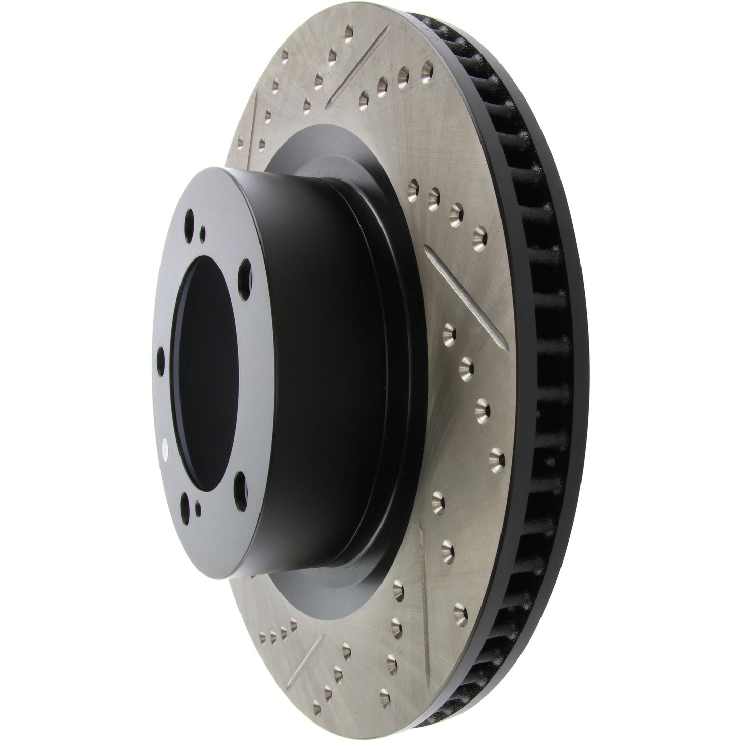 StopTech 17-18 Lexus LX SportStop Cryo Slotted & Drilled Front Right Rotor 127.44156CR