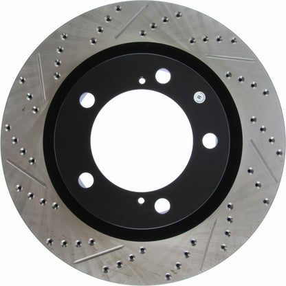 StopTech Sport Drilled/Slotted Brake Rotor; Front Right