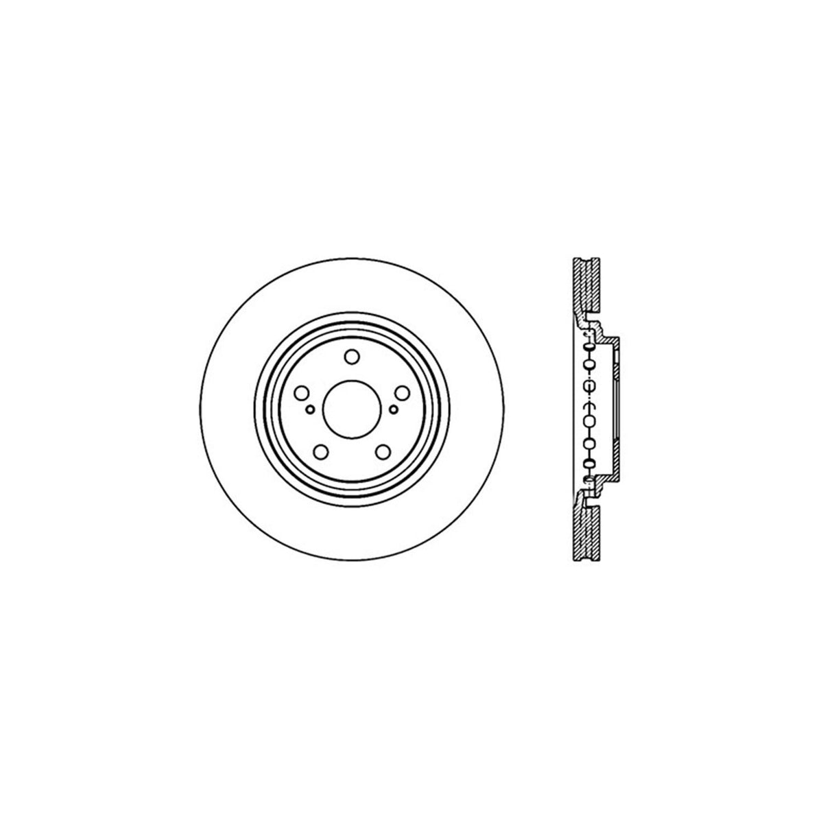 StopTech Sport Drilled/Slotted Brake Rotor; Front Right