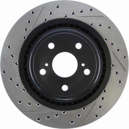 StopTech Sport Drilled/Slotted Brake Rotor; Front Right