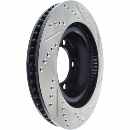 StopTech Sport Drilled/Slotted Brake Rotor; Front Right