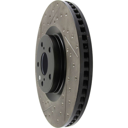 StopTech Sport Drilled/Slotted Brake Rotor; Front Right