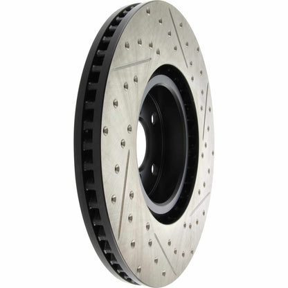 StopTech Sport Drilled/Slotted Brake Rotor; Front Right