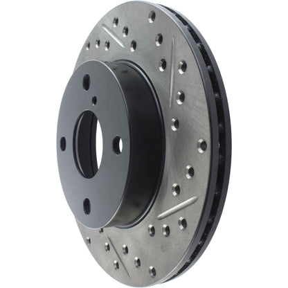 StopTech 90-93 Mazda Miata MX-5 Cryo Slotted & Drilled Left Front Rotor 127.45034CL