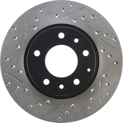 StopTech Sport Drilled/Slotted Brake Rotor; Front Right