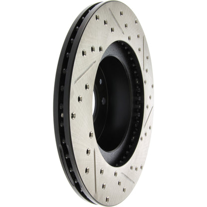 StopTech Sport Drilled/Slotted Brake Rotor; Front Right